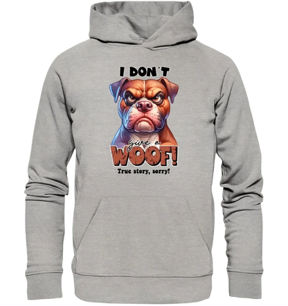 Woof! • Hund • Unisex Premium Hoodie XS - 5XL aus Bio - Baumwolle für Damen & Herren • Exklusivdesign • personalisiert - HalloGeschenk.de