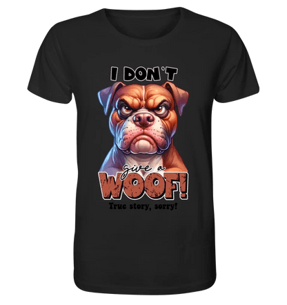 Woof! • Hund • Unisex Premium T-Shirt XS - 5XL aus Bio - Baumwolle für Damen & Herren • Exklusivdesign • personalisiert von HalloGeschenk.de