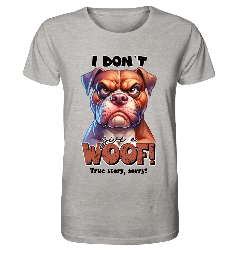 Woof! • Hund • Unisex Premium T-Shirt XS - 5XL aus Bio - Baumwolle für Damen & Herren • Exklusivdesign • personalisiert von HalloGeschenk.de