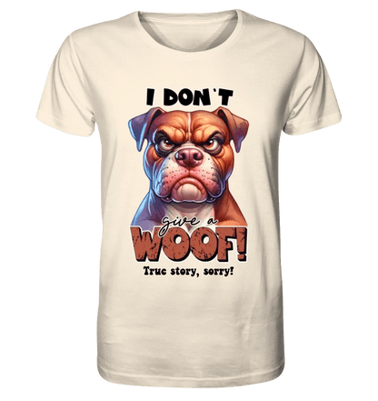 Woof! • Hund • Unisex Premium T-Shirt XS - 5XL aus Bio - Baumwolle für Damen & Herren • Exklusivdesign • personalisiert von HalloGeschenk.de