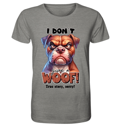 Woof! • Hund • Unisex Premium T-Shirt XS - 5XL aus Bio - Baumwolle für Damen & Herren • Exklusivdesign • personalisiert von HalloGeschenk.de