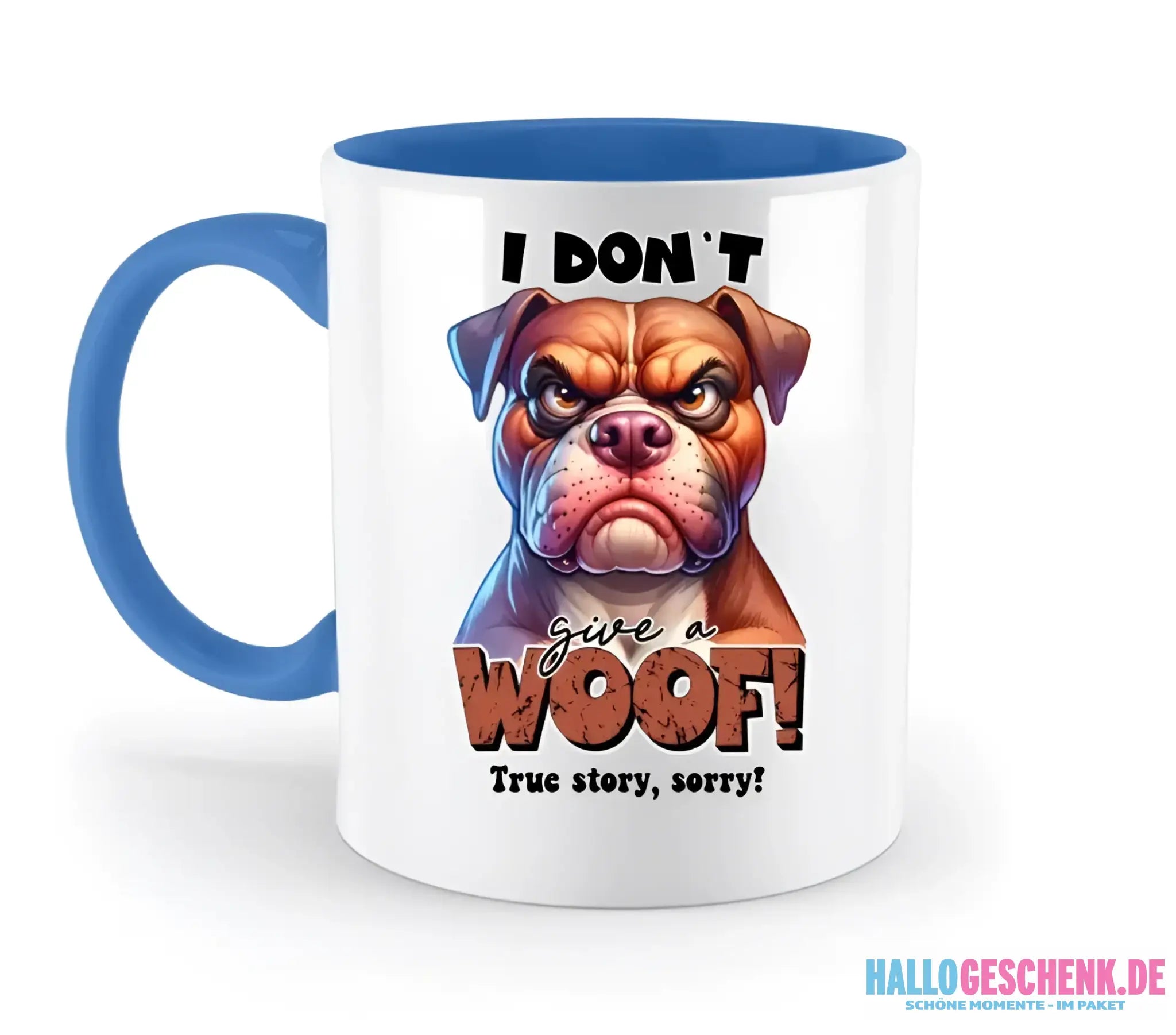 Woof! • Hund • zweifarbige Tasse • Exklusivdesign • personalisiert