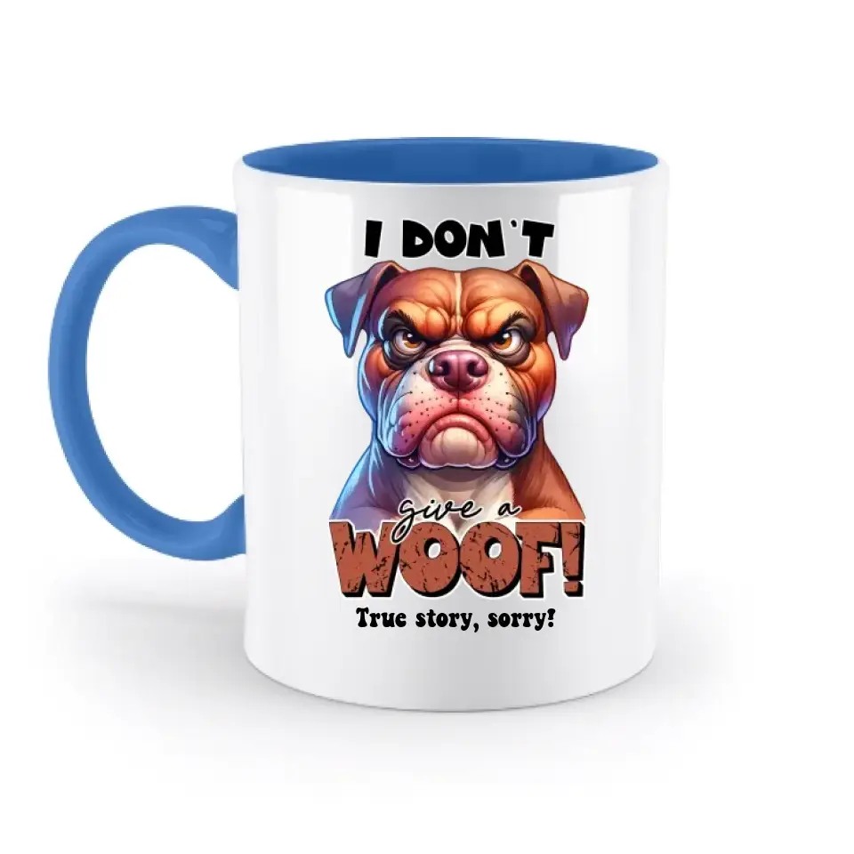 Woof! • Hund • zweifarbige Tasse • Exklusivdesign • personalisiert