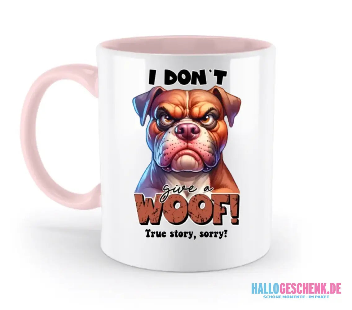 Woof! • Hund • zweifarbige Tasse • Exklusivdesign • personalisiert