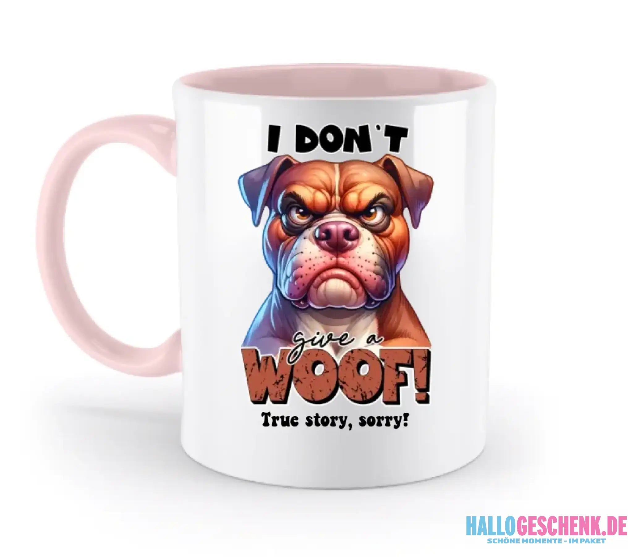 Woof! • Hund • zweifarbige Tasse • Exklusivdesign • personalisiert
