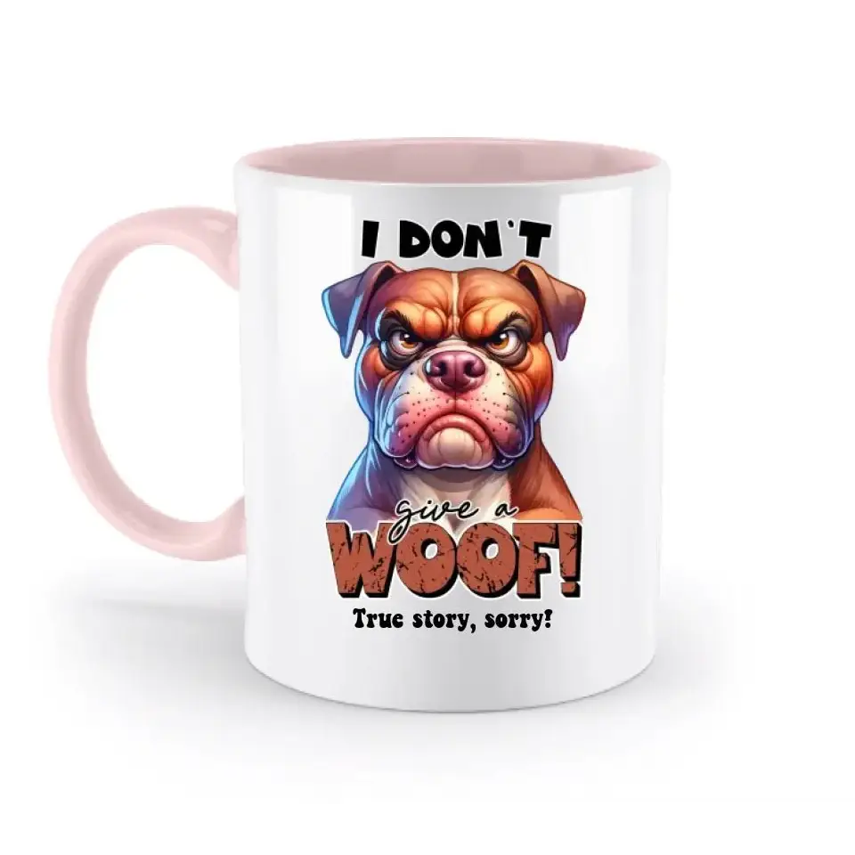 Woof! • Hund • zweifarbige Tasse • Exklusivdesign • personalisiert
