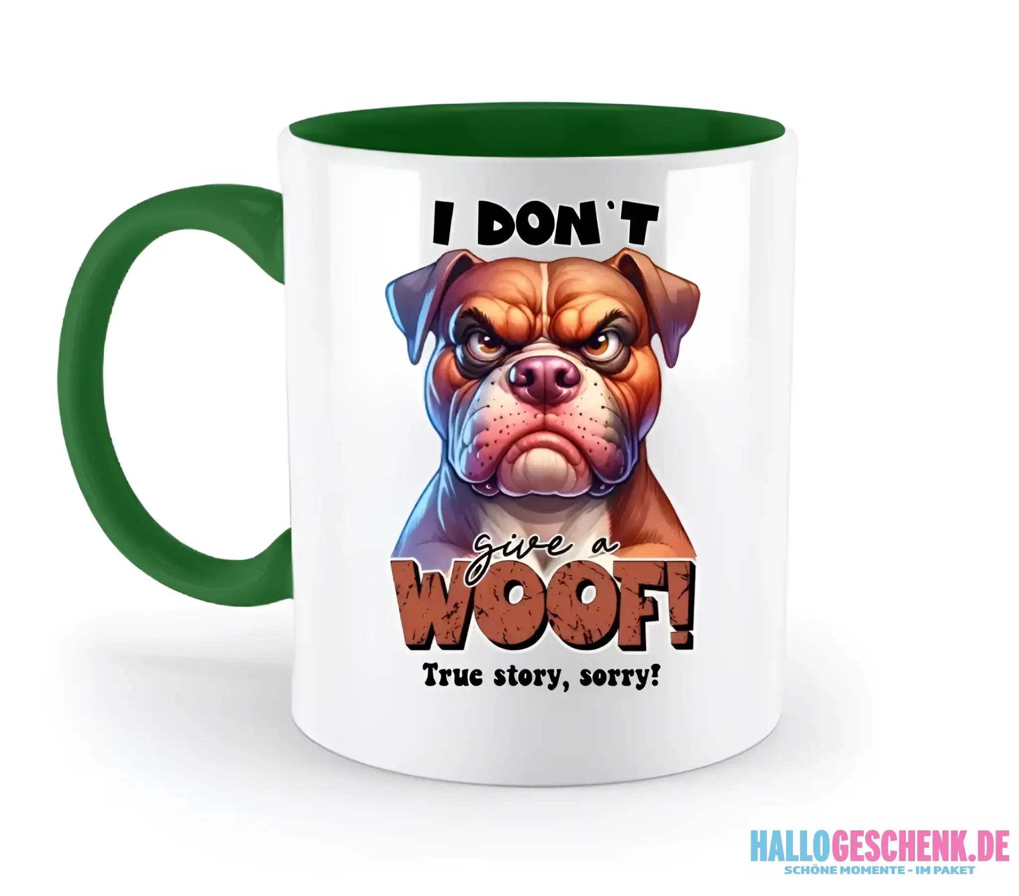 Woof! • Hund • zweifarbige Tasse • Exklusivdesign • personalisiert