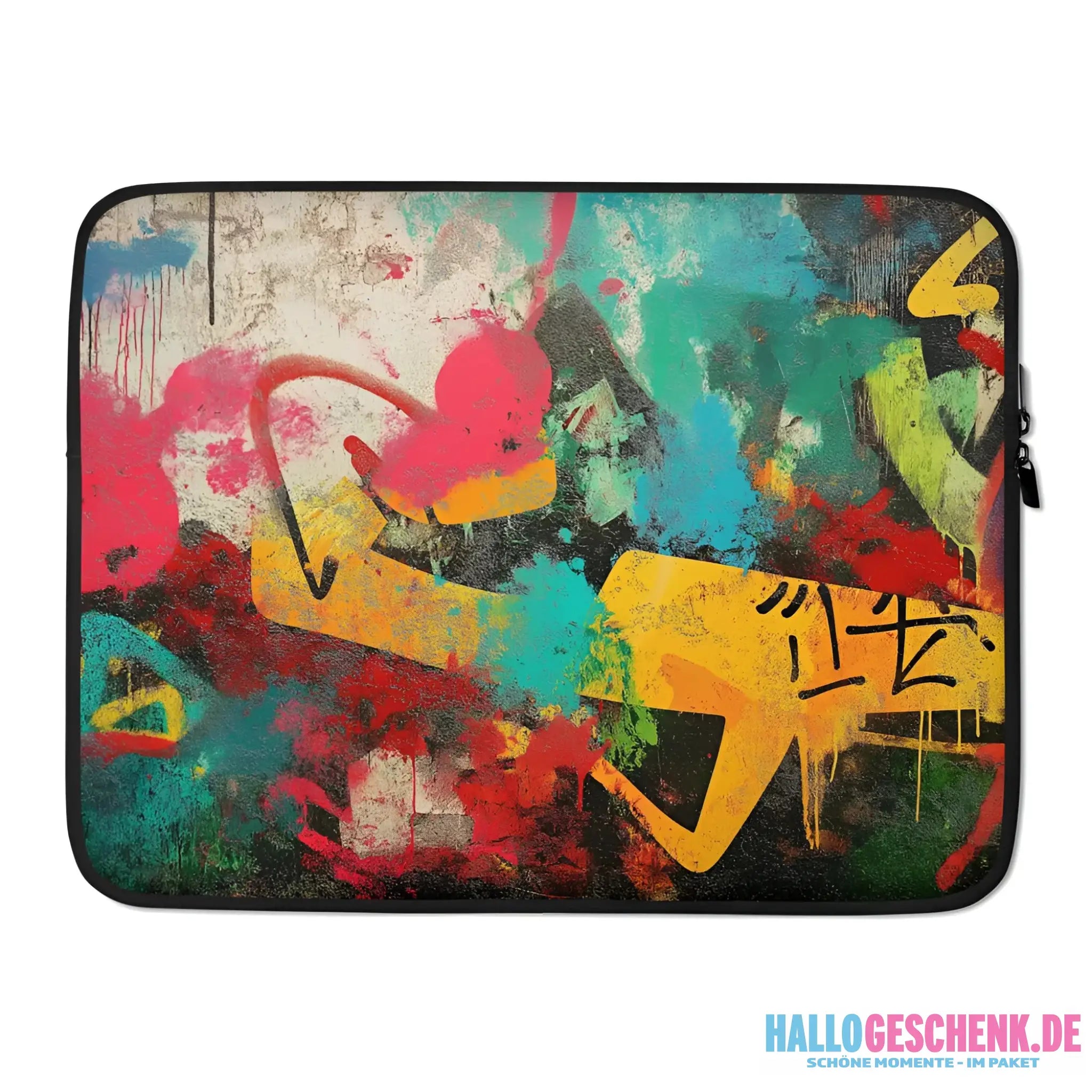 Wunderschöne Laptop-Tasche mit Kunstdruck im Graffiti-Style ’Urban Vibes’ • Laptop-Sleeve - Laptop-Tasche