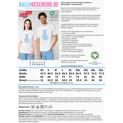 Wunschtext 2-teilig • Unisex Premium T-Shirt XS-5XL aus Bio-Baumwolle für Damen & Herren • Exklusivdesign • personalisiert