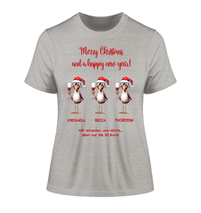 X-Mas Drink Ducks mit Wunschtext • 1-3 Enten verfügbar (personalisierbare Motive) • Weihnachtsente - Damen T-Shirt