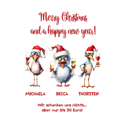 X-Mas Drink Ducks mit Wunschtext • 1-3 Enten verfügbar (personalisierbare Motive) • Weihnachtsente - personalisierbare