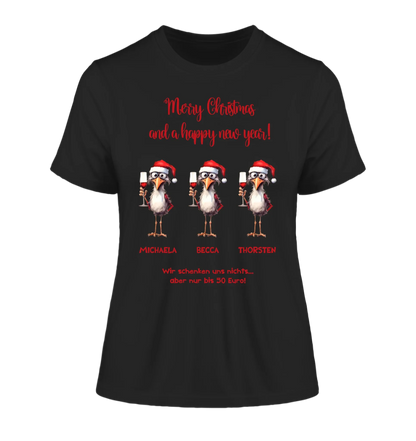 X-Mas Drink Ducks mit Wunschtext • 1-3 Enten verfügbar (personalisierbare Motive) • Weihnachtsente - Damen T-Shirt