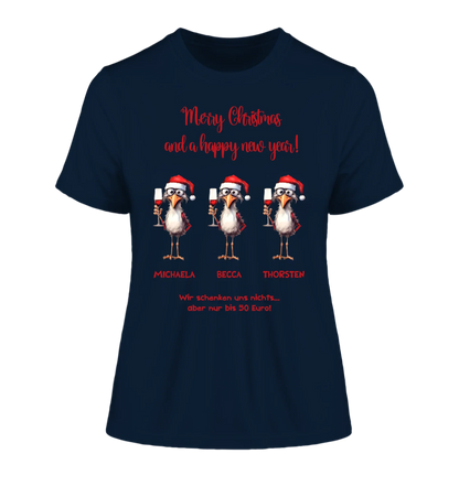 X-Mas Drink Ducks mit Wunschtext • 1-3 Enten verfügbar (personalisierbare Motive) • Weihnachtsente - Damen T-Shirt