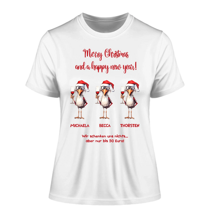 X-Mas Drink Ducks mit Wunschtext • 1-3 Enten verfügbar (personalisierbare Motive) • Weihnachtsente - Damen T-Shirt