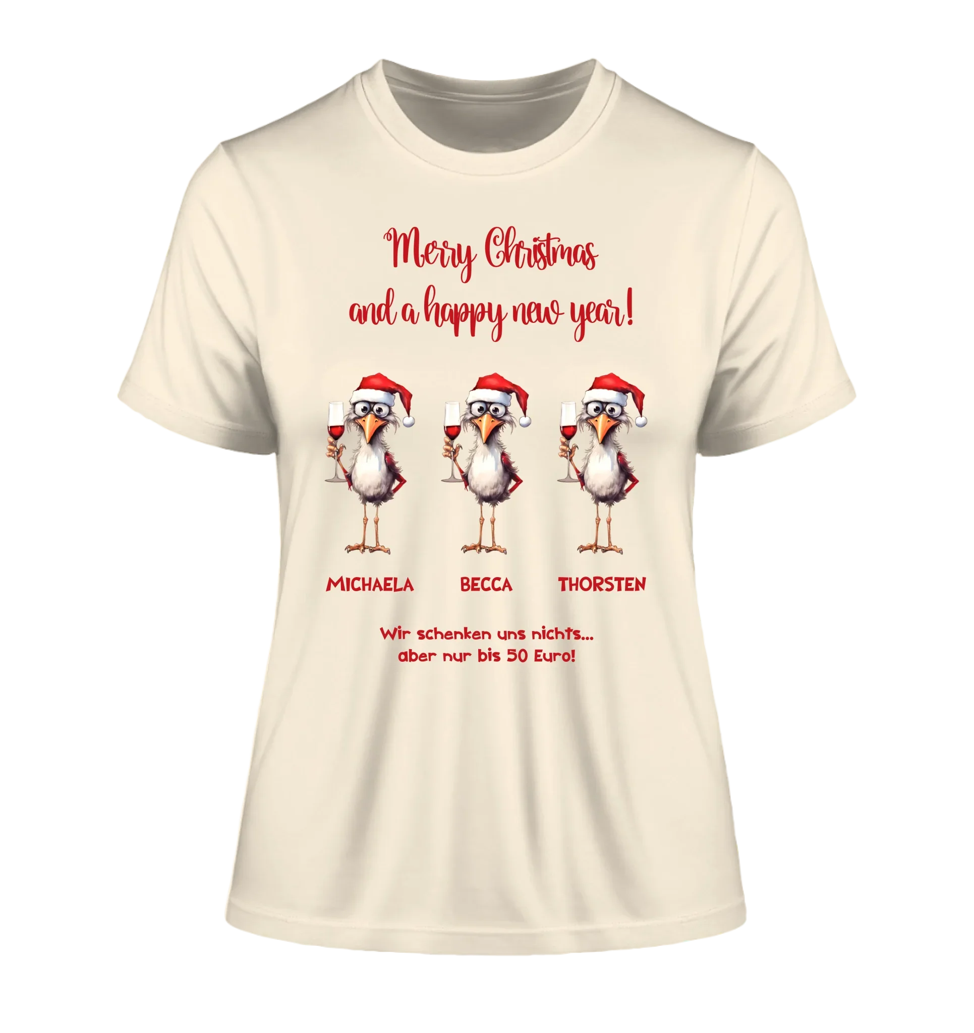 X-Mas Drink Ducks mit Wunschtext • 1-3 Enten verfügbar (personalisierbare Motive) • Weihnachtsente - Damen T-Shirt