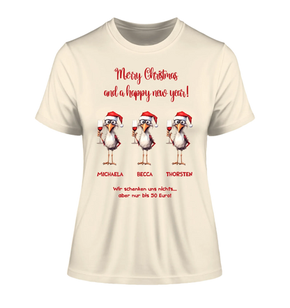 X-Mas Drink Ducks mit Wunschtext • 1-3 Enten verfügbar (personalisierbare Motive) • Weihnachtsente - Damen T-Shirt