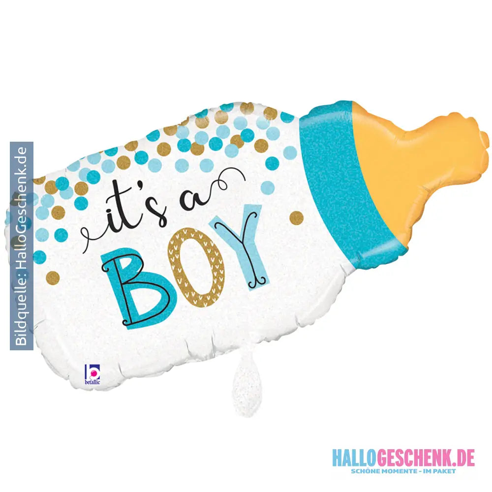 XXL Luftballon: Babyflasche Junge Babyshower Luft/Helium