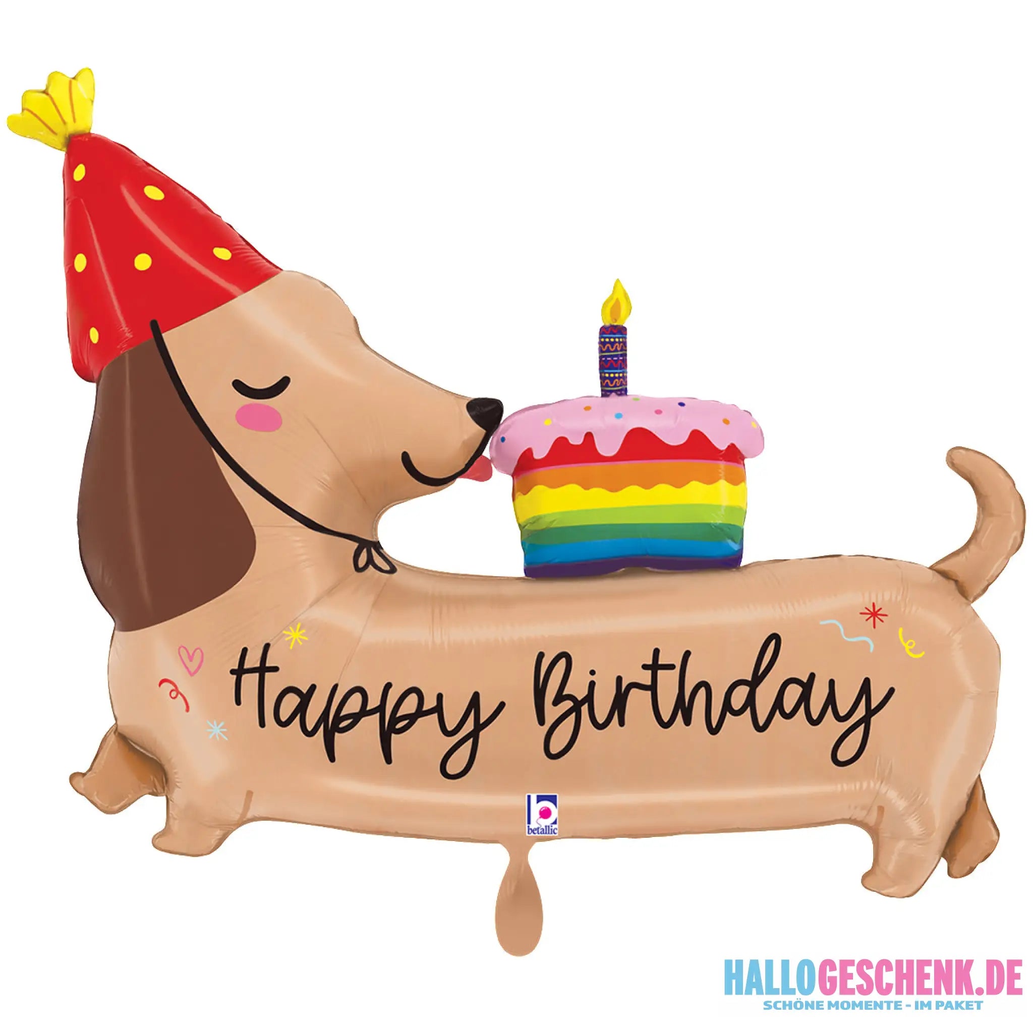 XXL Luftballon: Birthday Dachs Hund Geburtstag Luft/Helium