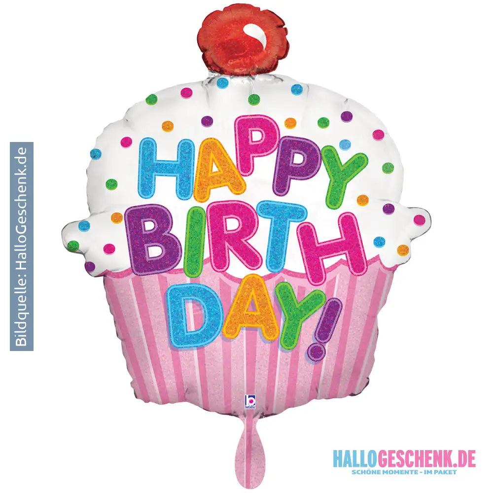XXL Luftballon: Cupcake Birthday Geburtstag Luft/Helium