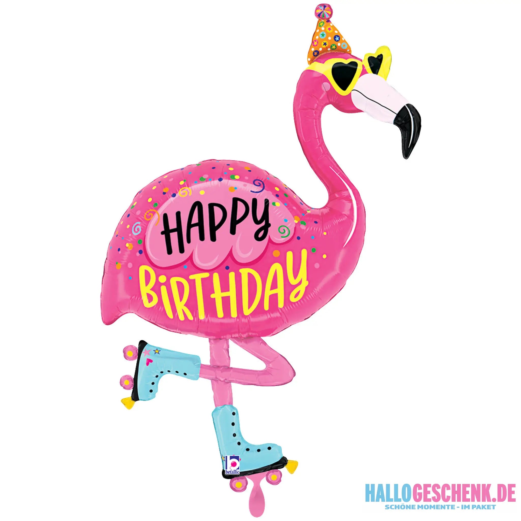 XXL Luftballon: Flamingo Birthday Geburtstag Luft/Helium