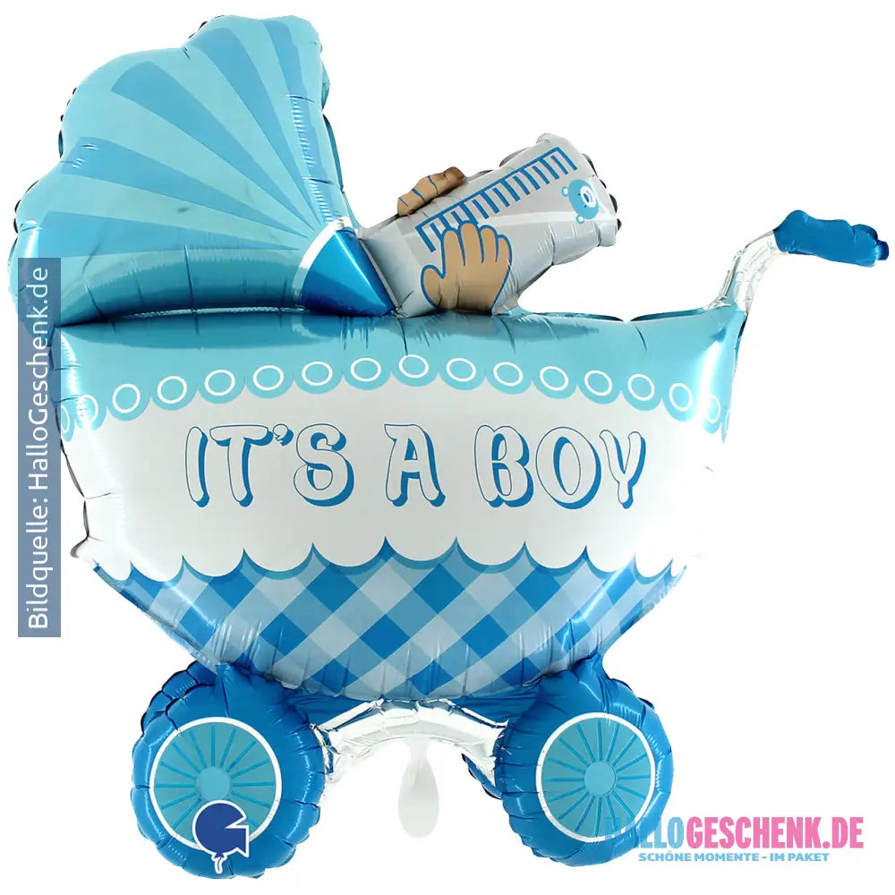 XXL Luftballon: It´s a BOY Buggy Kinderwagen Junge Baby Luft/Helium