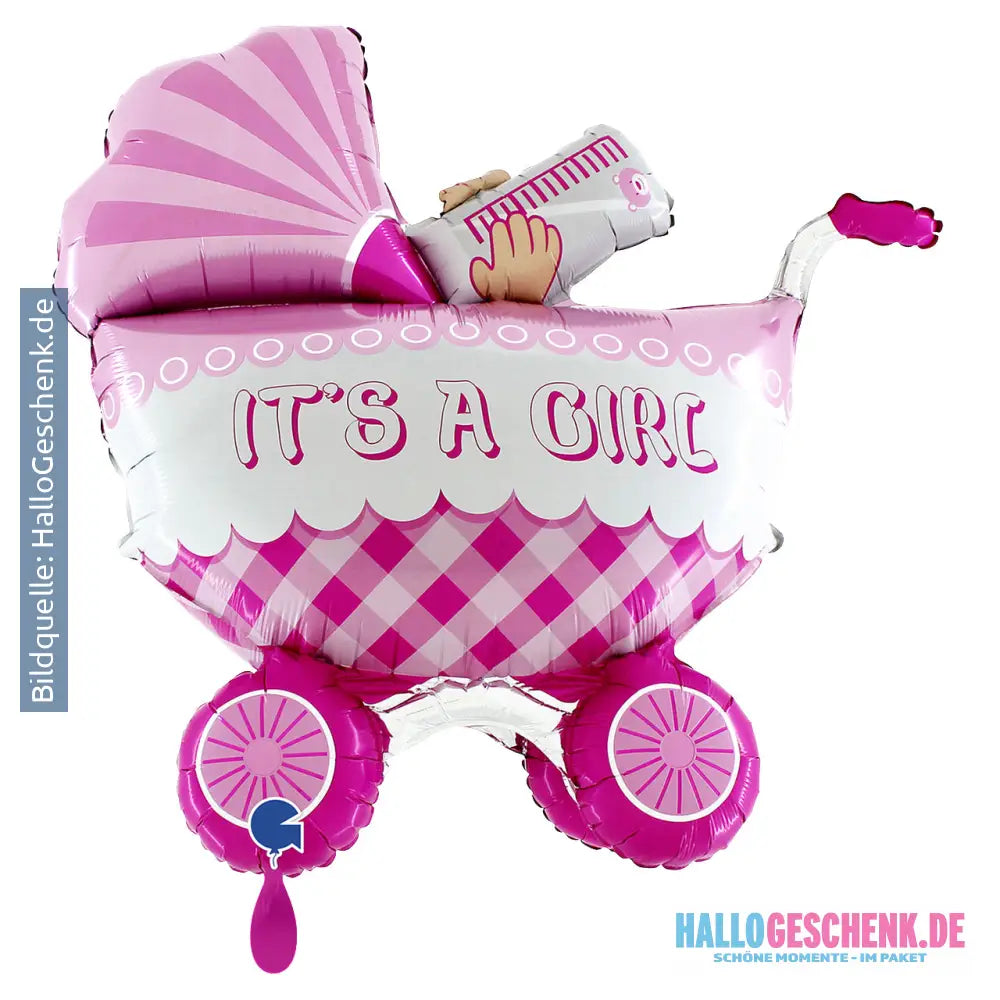 XXL Luftballon: It´s a girl Buggy Kinderwagen Mädchen Baby Luft/Helium