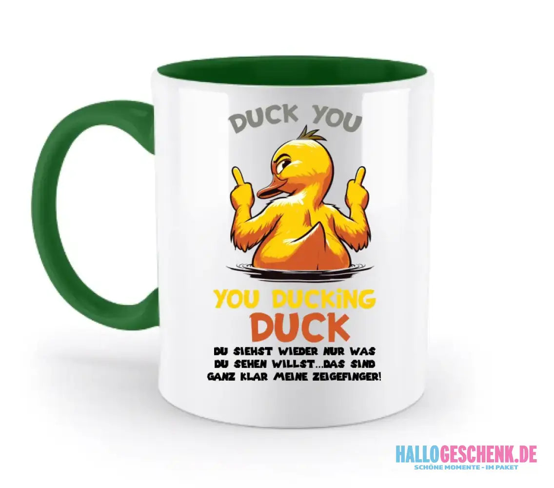 You ducking Duck • ENTE • zweifarbige Tasse • Exklusivdesign • personalisiert