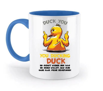 You ducking Duck • ENTE • zweifarbige Tasse • Exklusivdesign • personalisiert - HalloGeschenk.de