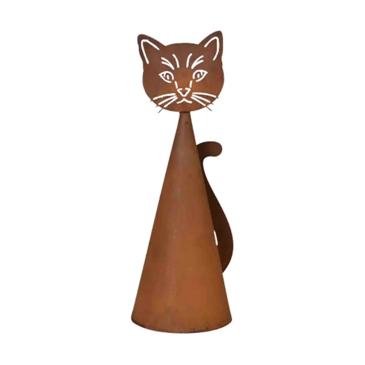 Zaunhocker Katze, Edelrost Metall Gartendeko von HalloGeschenk.de