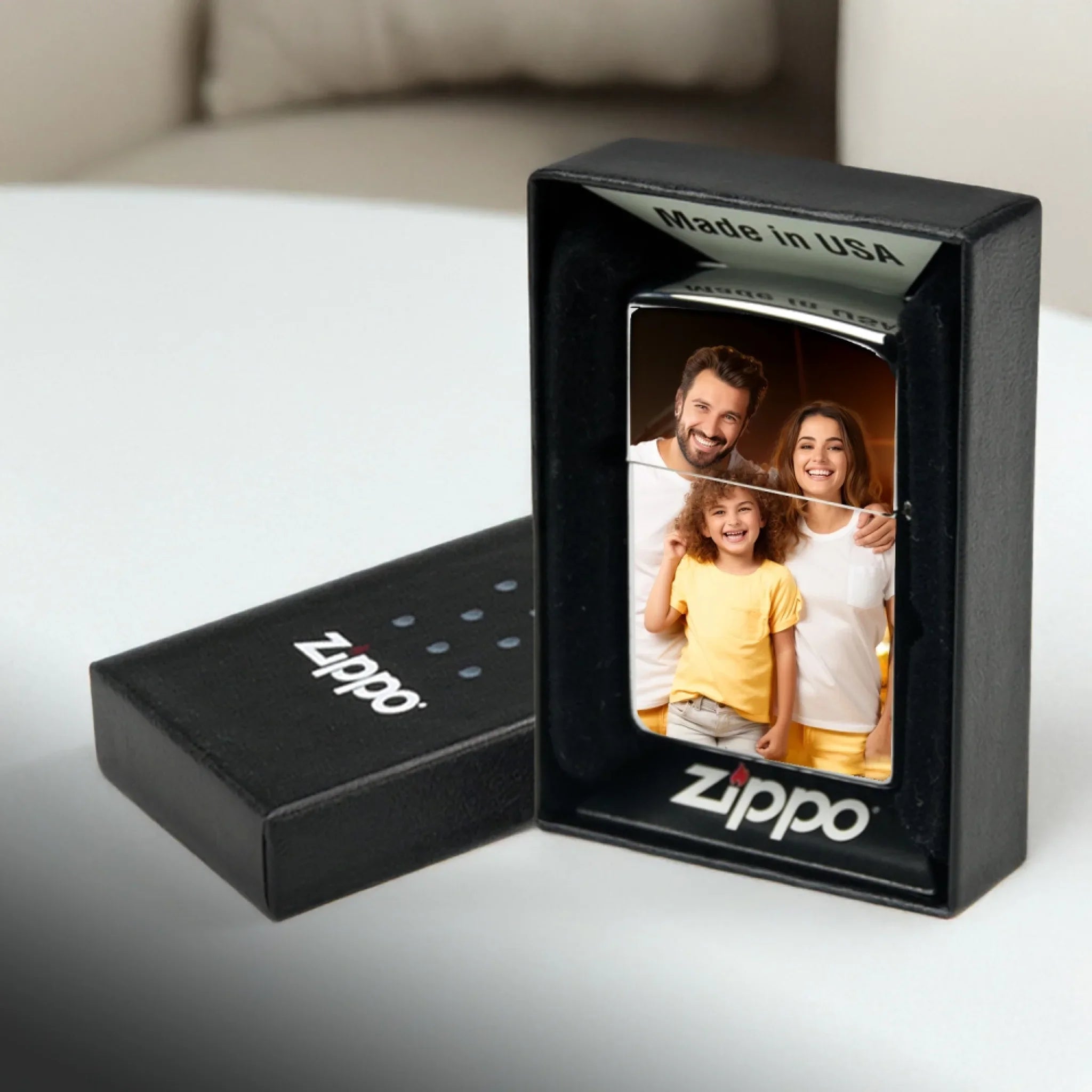 Zippo Feuerzeug mit deinem Foto (personalisierbare Fotogeschenke) • Original Made in USA • Live-Vorschau - eigenen