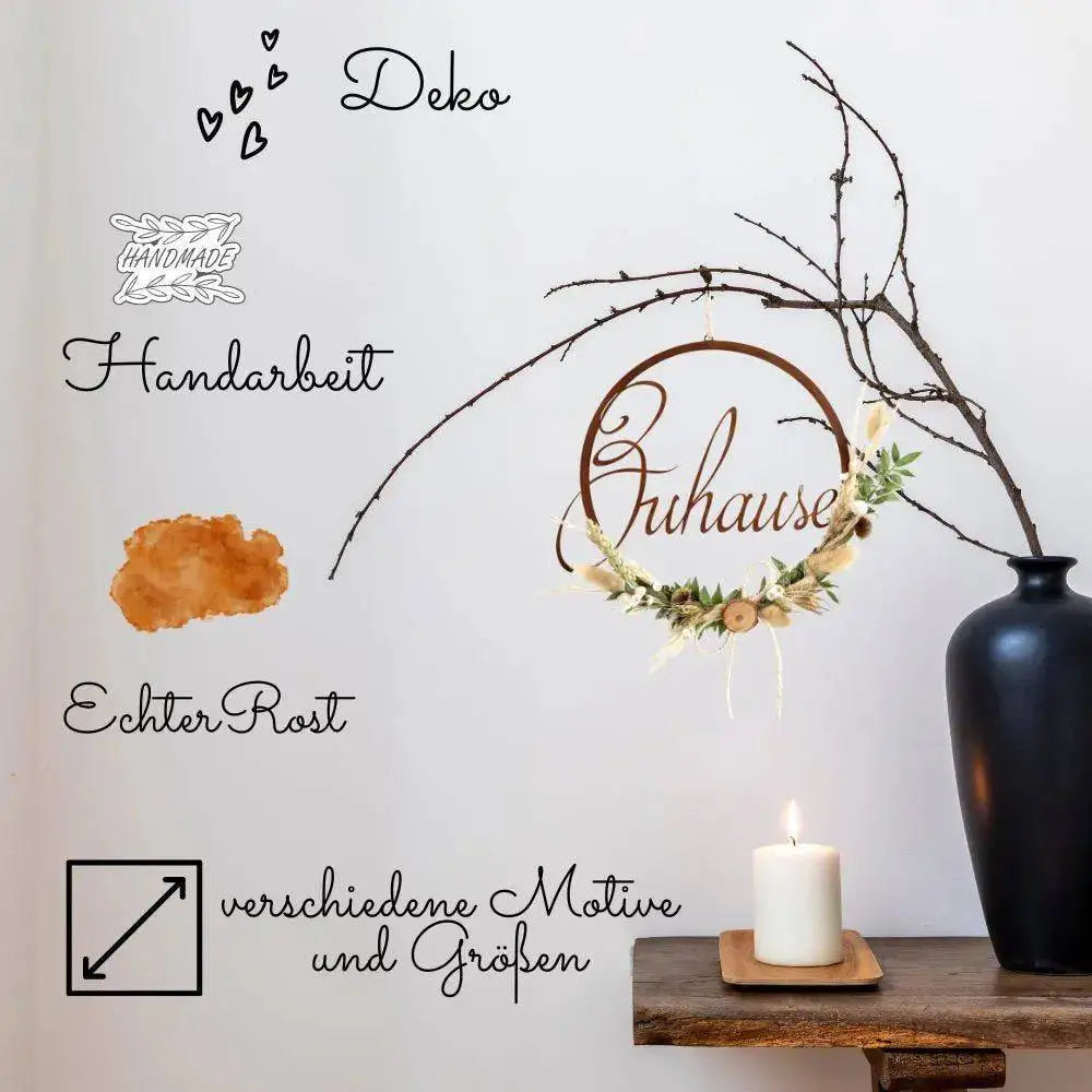 Zuhause Deko Schriftzug als Türkranz Fensterdeko Wanddeko |