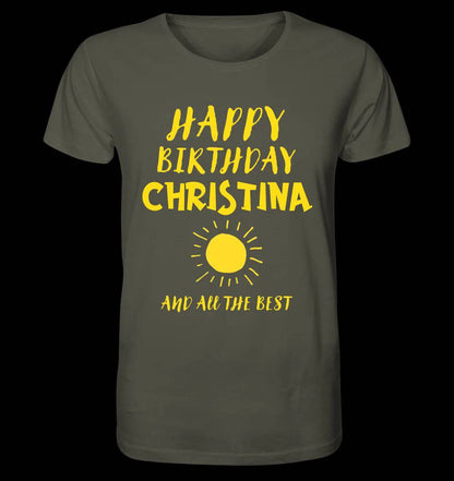 Zum Geburtstag mit deinem Wunschnamen • Birthday • Unisex Premium T-Shirt XS-5XL aus Bio-Baumwolle für Damen & Herren