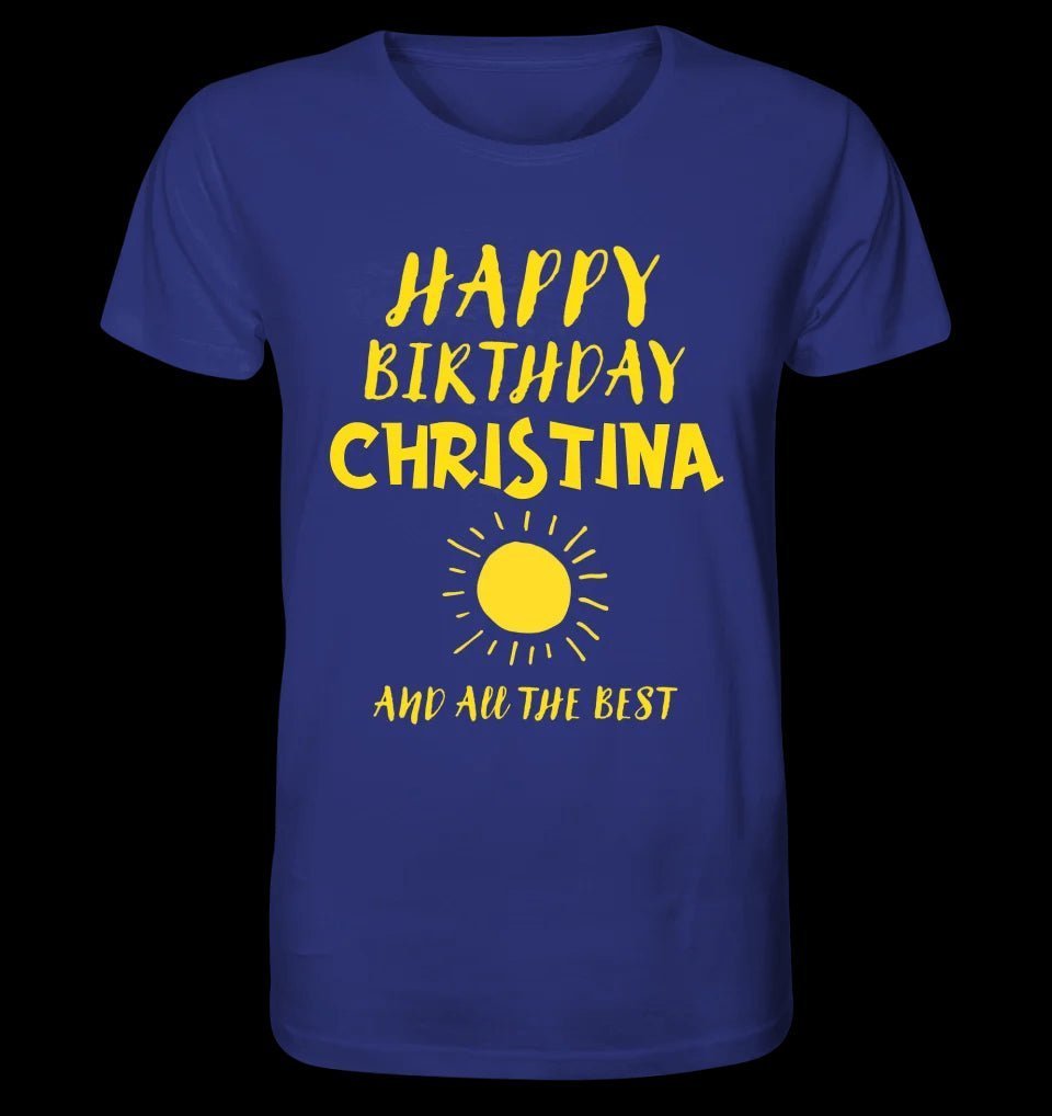 Zum Geburtstag mit deinem Wunschnamen • Birthday • Unisex Premium T-Shirt XS-5XL aus Bio-Baumwolle für Damen & Herren