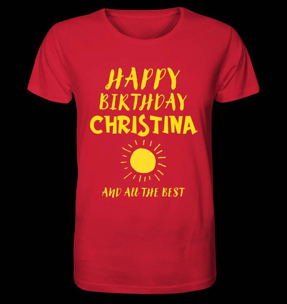 Zum Geburtstag mit deinem Wunschnamen • Birthday • Unisex Premium T-Shirt XS-5XL aus Bio-Baumwolle für Damen & Herren