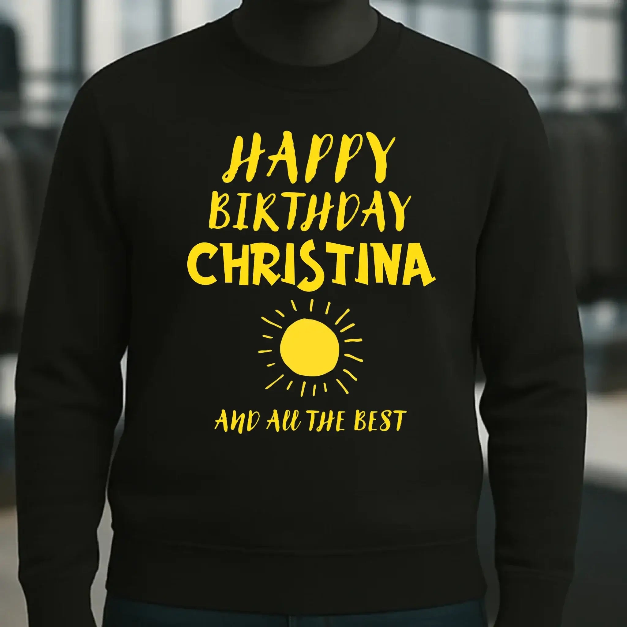 Zum Geburtstag mit deinem Wunschnamen • Birthday • Unisex Sweatshirt Bio-Baumwolle in 4 Farben XS-3XL • personalisiert