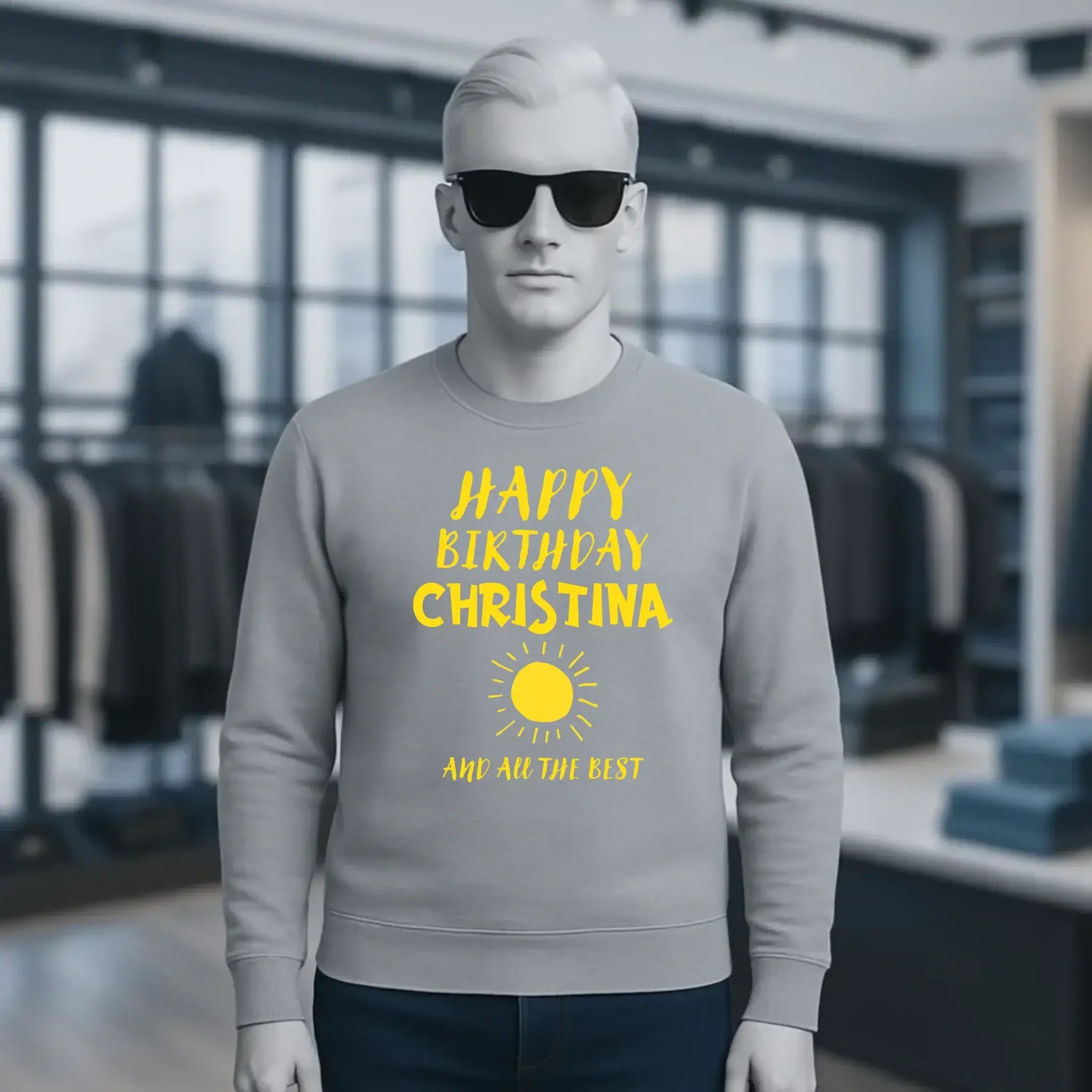Zum Geburtstag mit deinem Wunschnamen • Birthday • Unisex Sweatshirt Bio-Baumwolle in 4 Farben XS-3XL • personalisiert