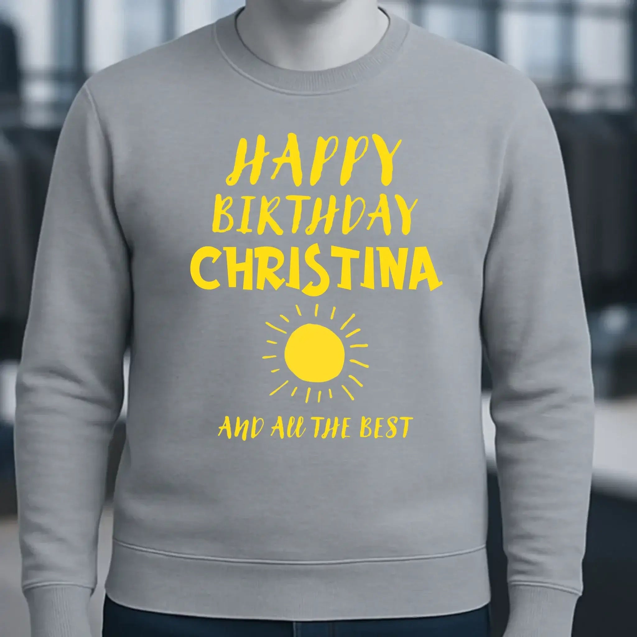 Zum Geburtstag mit deinem Wunschnamen • Birthday • Unisex Sweatshirt Bio-Baumwolle in 4 Farben XS-3XL • personalisiert