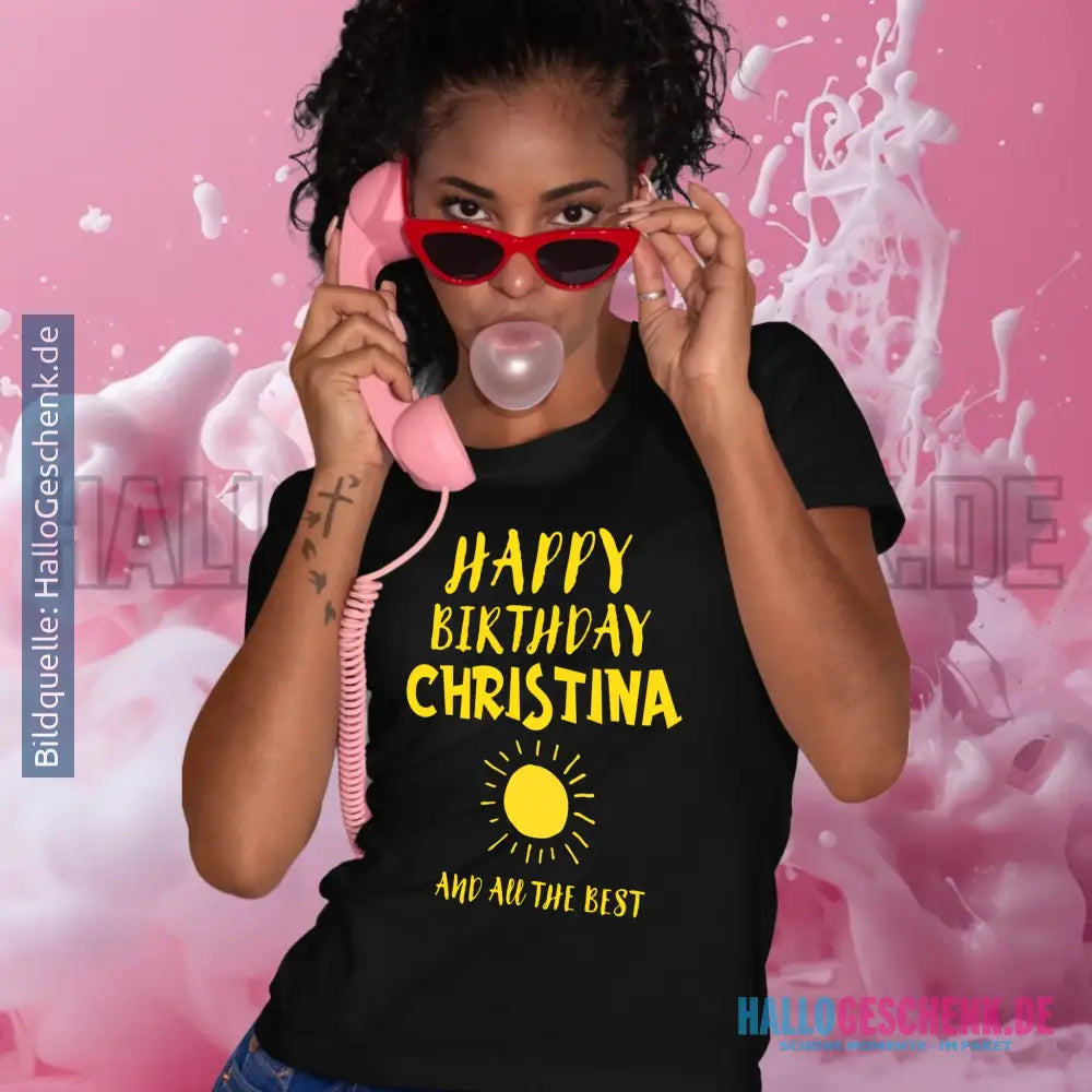 Zum Geburtstag mit/ohne Wunschname • Birthday Designer • Ladies Premium T-Shirt XS-2XL aus Bio-Baumwolle für Damen