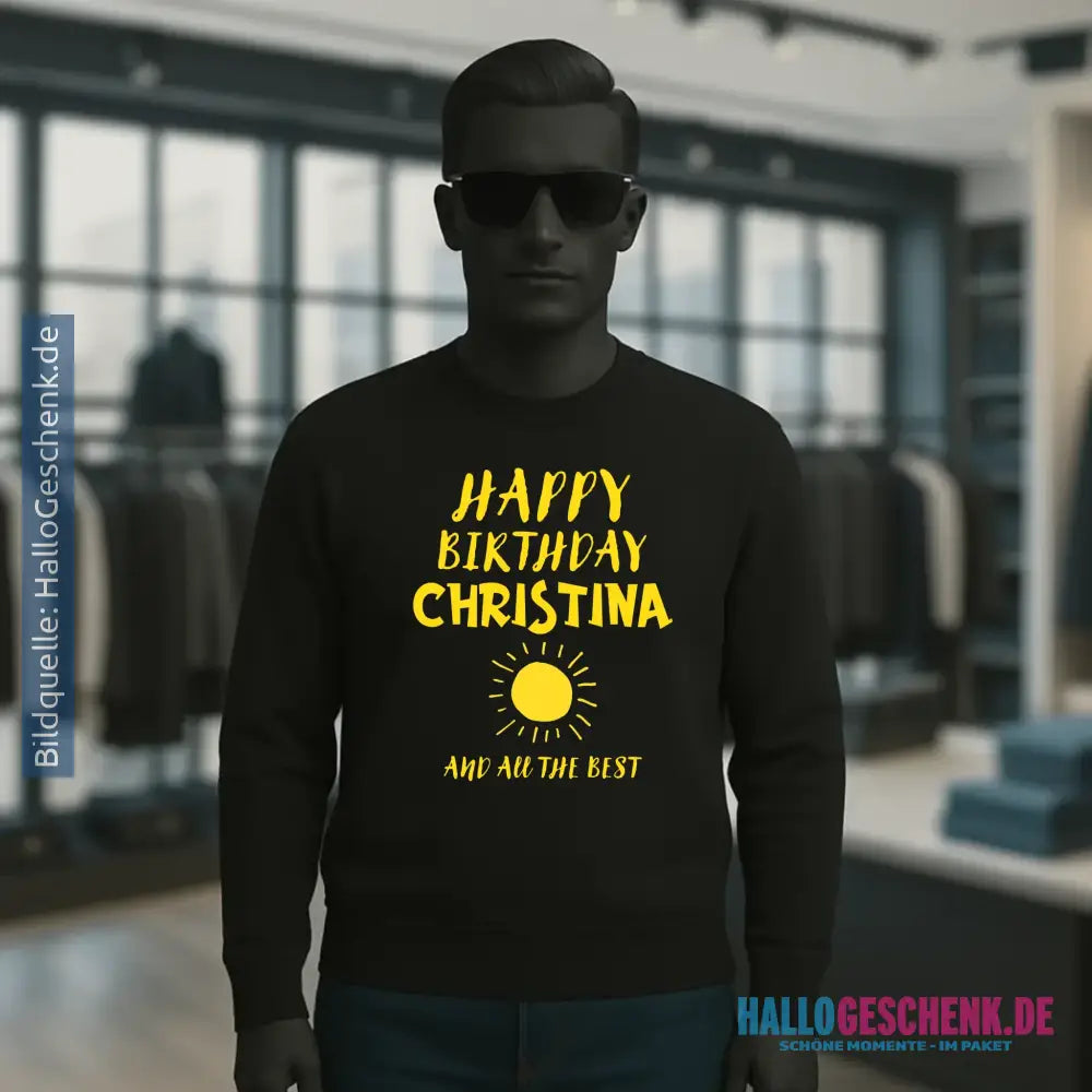 Zum Geburtstag mit/ohne Wunschname • Birthday Designer • Unisex Sweatshirt Bio-Baumwolle in 4 Farben XS-3XL • personalisiert