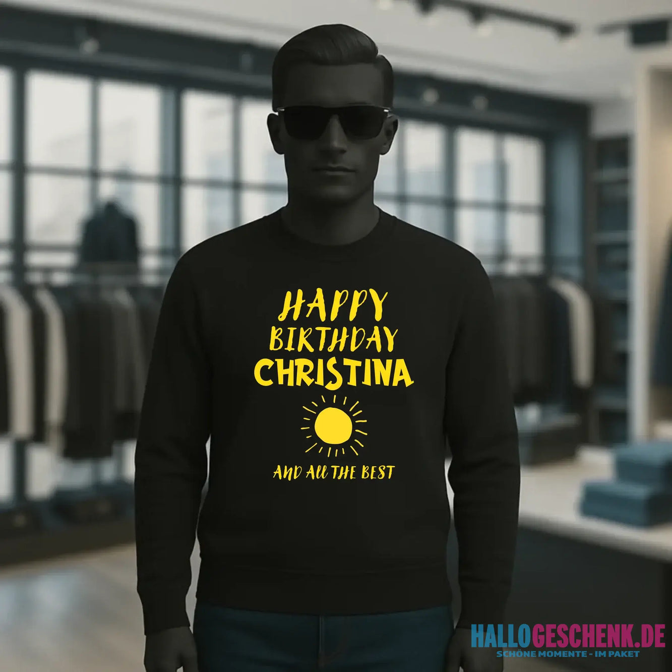 Zum Geburtstag mit/ohne Wunschname • Birthday Designer • Unisex Sweatshirt Bio-Baumwolle in 4 Farben XS-3XL • personalisiert