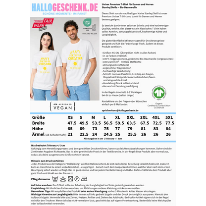Zum Geburtstag mit/ohne Wunschname • Birthday Designer • Unisex Premium T-Shirt XS-5XL aus Bio-Baumwolle für Damen &