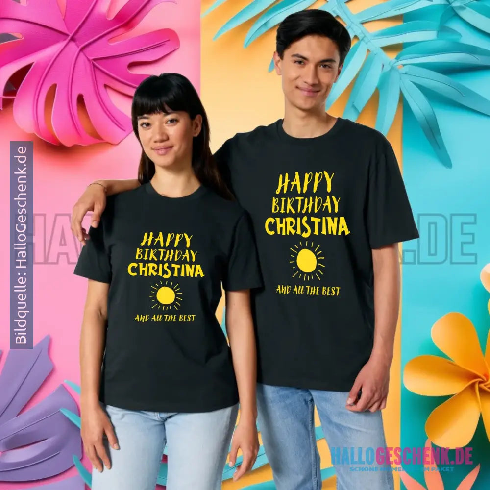 Zum Geburtstag mit/ohne Wunschname • Birthday Designer • Unisex Premium T-Shirt XS-5XL aus Bio-Baumwolle für Damen &