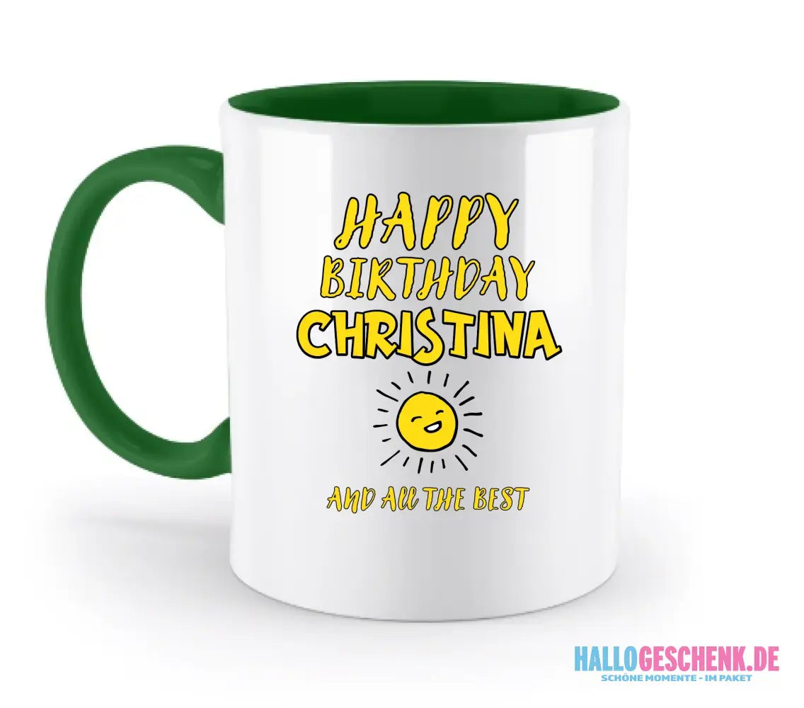 Zum Geburtstag mit/ohne Wunschname • Birthday Designer • zweifarbige Tasse • spülmaschinengeeignet • personalisiert