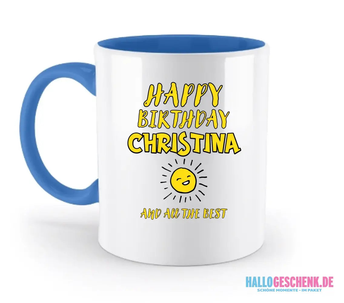 Zum Geburtstag mit/ohne Wunschname • Birthday Designer • zweifarbige Tasse • spülmaschinengeeignet • personalisiert