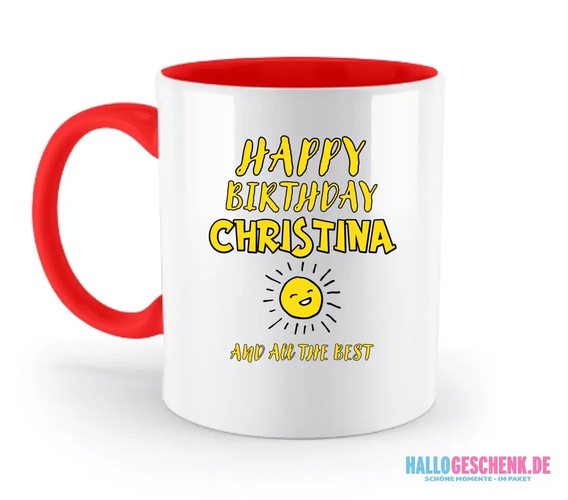 Zum Geburtstag mit/ohne Wunschname • Birthday Designer • zweifarbige Tasse • spülmaschinengeeignet • personalisiert