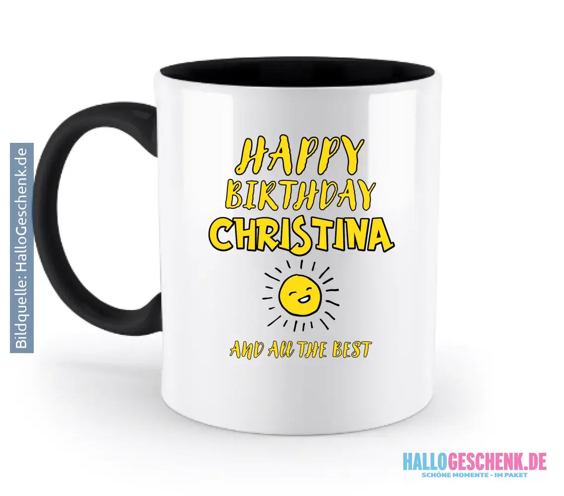 Zum Geburtstag mit/ohne Wunschname • Birthday Designer • zweifarbige Tasse • spülmaschinengeeignet • personalisiert