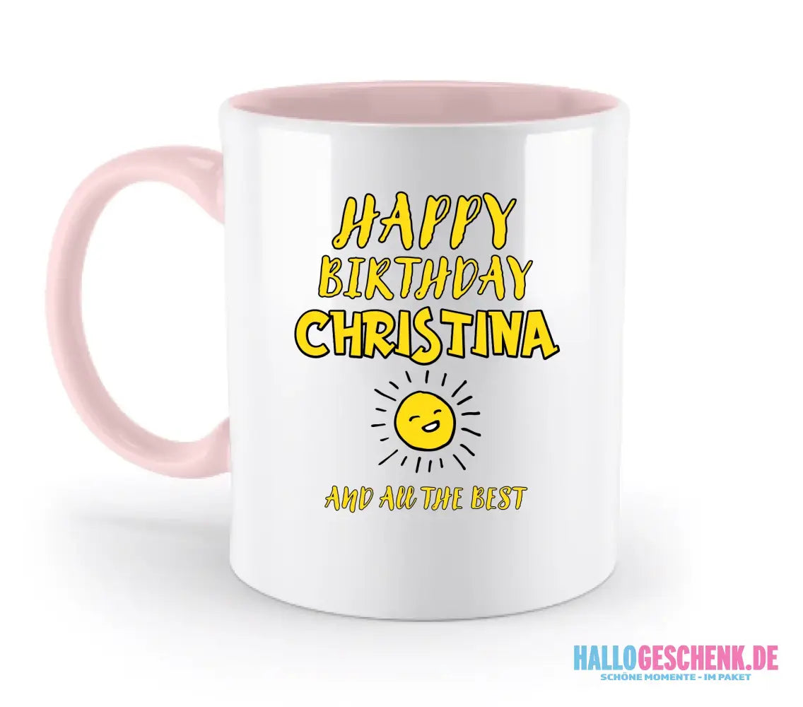 Zum Geburtstag mit/ohne Wunschname • Birthday Designer • zweifarbige Tasse • spülmaschinengeeignet • personalisiert
