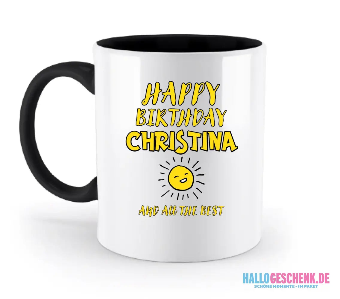 Zum Geburtstag mit/ohne Wunschname • Birthday Designer • zweifarbige Tasse • spülmaschinengeeignet • personalisiert