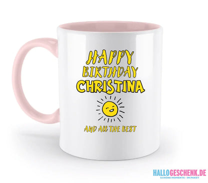 Zum Geburtstag mit/ohne Wunschname • Birthday Designer • zweifarbige Tasse • spülmaschinengeeignet • personalisiert