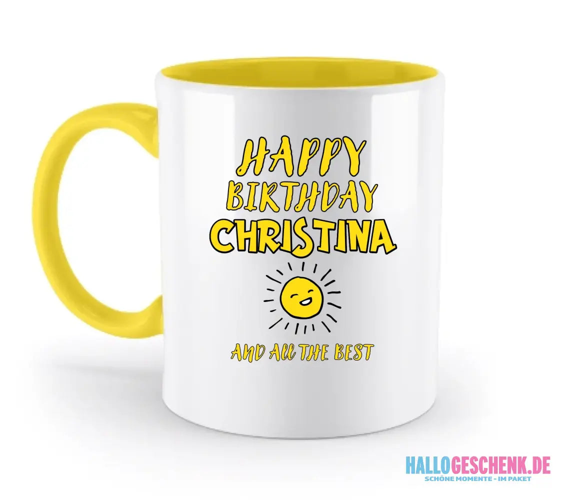 Zum Geburtstag mit/ohne Wunschname • Birthday Designer • zweifarbige Tasse • spülmaschinengeeignet • personalisiert
